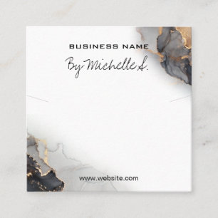 Carte D'Emballage Pendentif Noir Et Or En Encre Lu