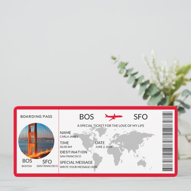 Carte d'embarquement à gratter pour révélation de  (Debout devant)