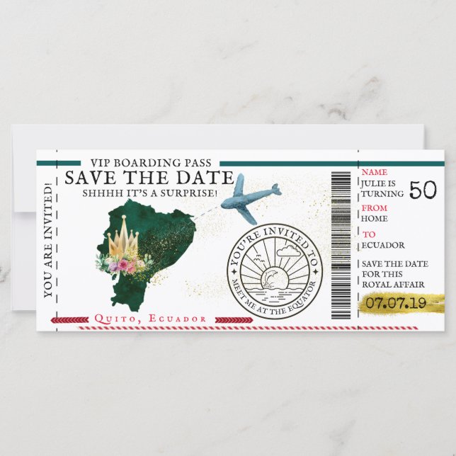 Carte d'embarquement | Anniversaire Destination Su (Devant)