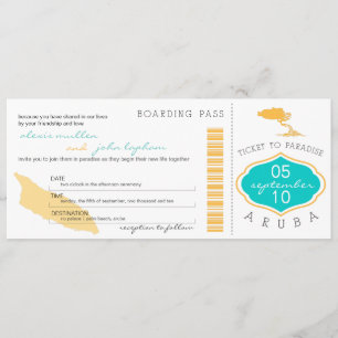 Carte d'embarquement au faire-part de mariage