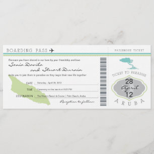 Carte d'embarquement au faire-part de mariage