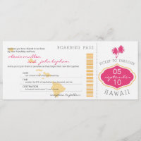 Carte d'embarquement au faire-part de mariage