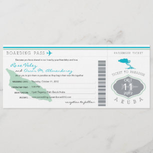 Carte d'embarquement au faire-part de mariage