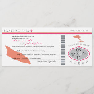 Carte d'embarquement au faire-part de mariage