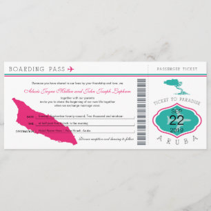 Carte d'embarquement au faire-part de mariage