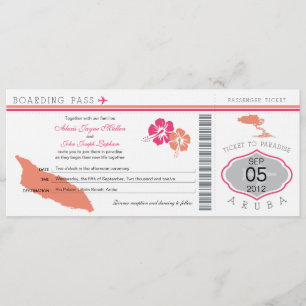 Carte d'embarquement au faire-part de mariage