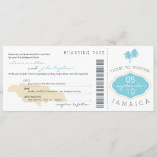 Carte d'embarquement au faire-part de mariage de