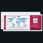 carte d'embarquement avec carte du monde<br><div class="desc">Carte du monde avec avion à hélice vintage - billet d'avion pour votre invitation d'anniversaire. Dans les couleurs de bleu rouge, blanc et bleu clair. Avec une carte du monde en arrière-plan. Si vous avez des changements à apporter à cette conception ou mise en page (couleurs, etc.), envoyez simplement un...</div>
