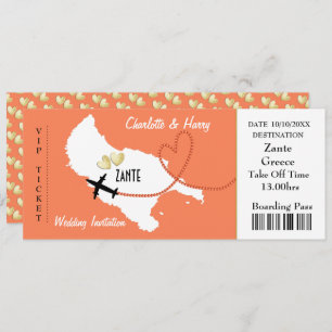 Carte d'embarquement Avion pour le Mariage grec Za