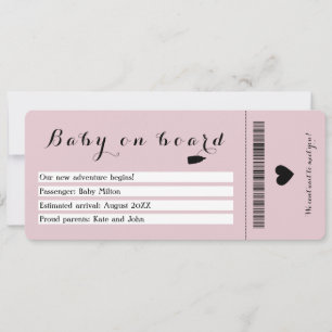 Carte D'Embarquement Bébé À Bord Voyage Grossesse