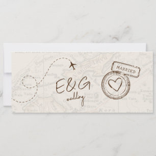 Carte d'embarquement beige Destination Mariage Fid