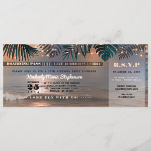 Carte d'embarquement Billet d'anniversaire   Couch