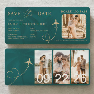 Carte d'embarquement Billet d'avion Mariage Tropic