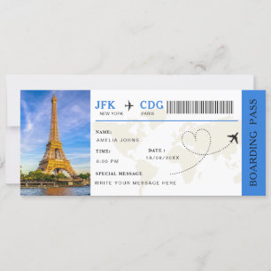 Carte d'embarquement Billet surprise Voyage