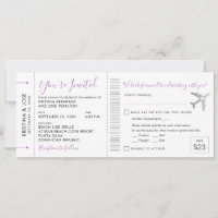 Carte d'embarquement Billet Tout-en-un Invitation 
