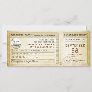 carte d'embarquement billets save the date avec ba