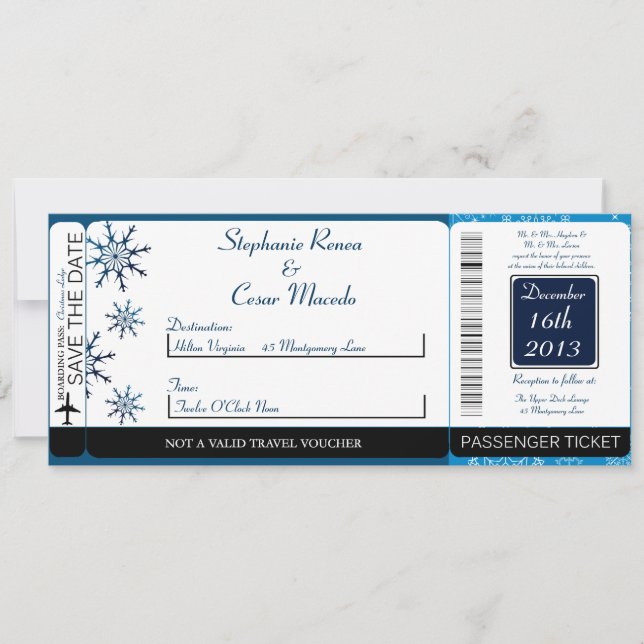 Carte d'embarquement Blue Stars pour invitation de (Devant)