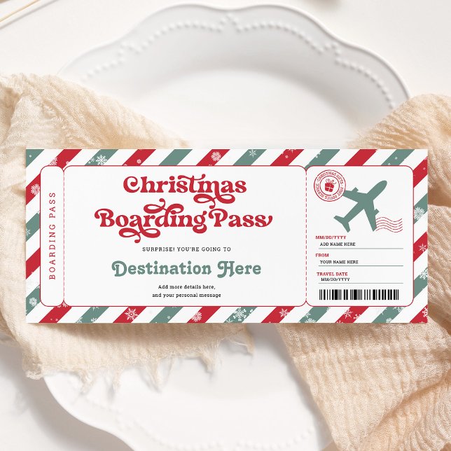 Carte d'embarquement cadeau de Noël surprise (Créateur téléchargé)