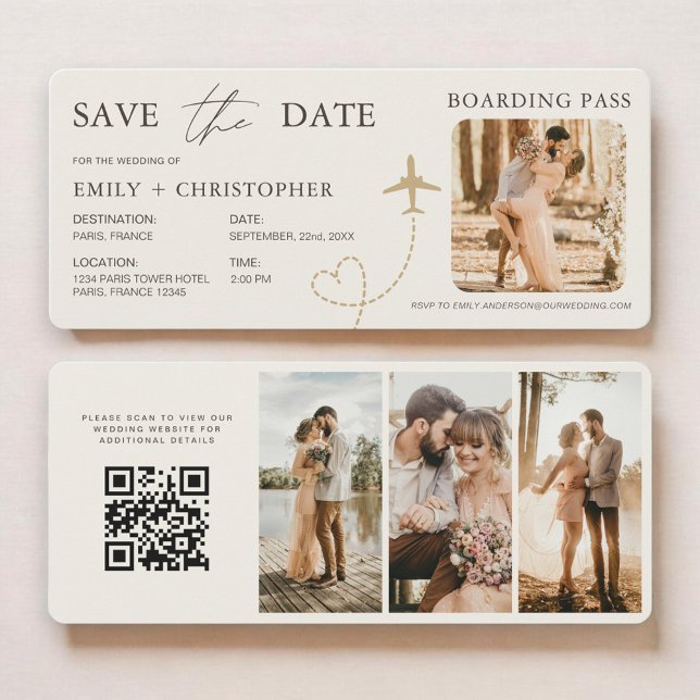 Carte d'embarquement Code QR avion Enregistrer la  (Créateur téléchargé)
