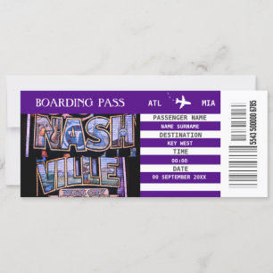 Carte d'embarquement d'avion de Nashville getto in