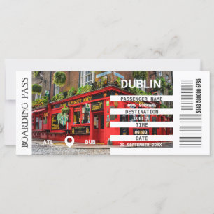 Carte d'embarquement d'avion Dublin Irlande
