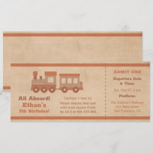 Carte d'embarquement de billet de train Anniversai