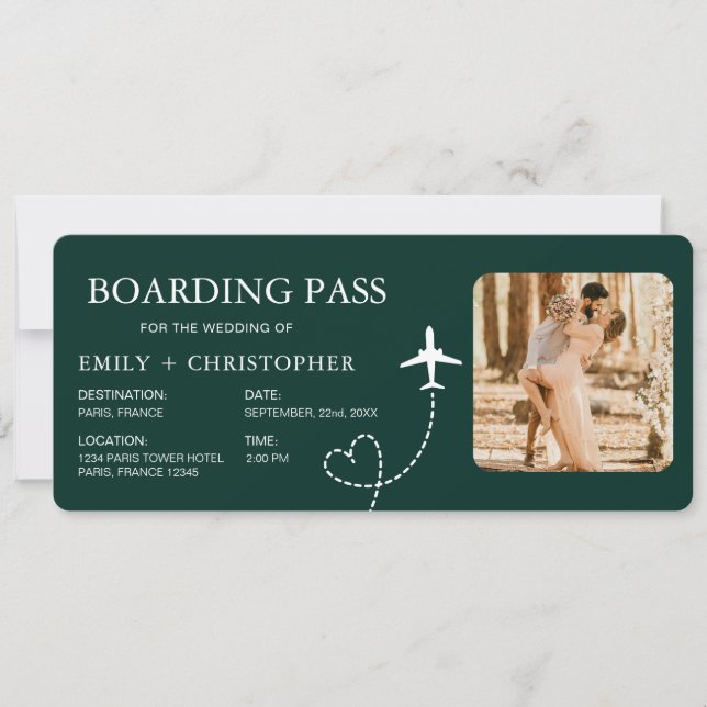 Carte d'embarquement de destination Billet d'avion (Devant)