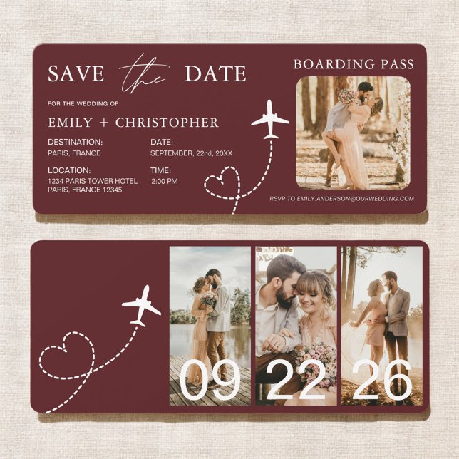 Carte d'embarquement de destination Billet d'avion (Créateur téléchargé)