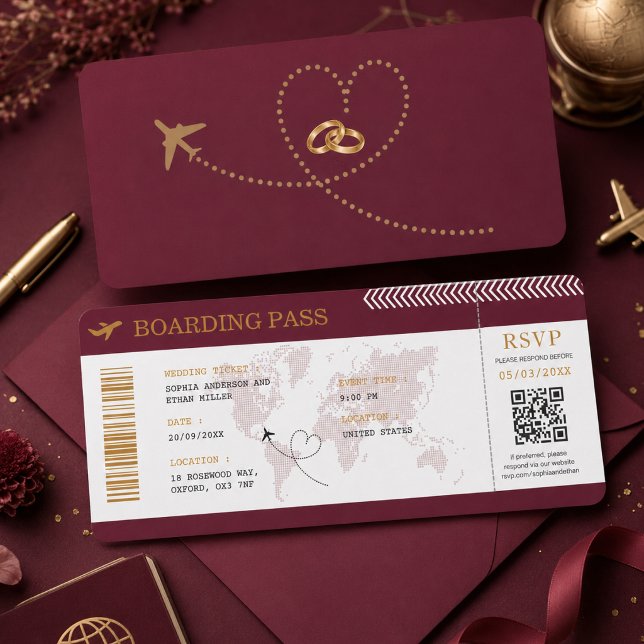 Carte d'embarquement de destination Billet d'avion (Créateur téléchargé)