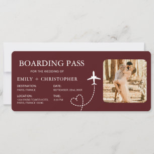 Carte d'embarquement de destination Billet d'avion