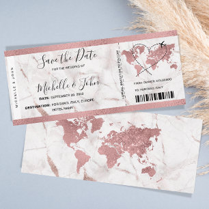 Carte d'embarquement de destination Billets Rose G