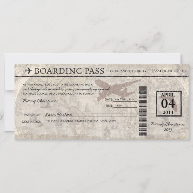 Carte d'embarquement de la Floride (Devant)