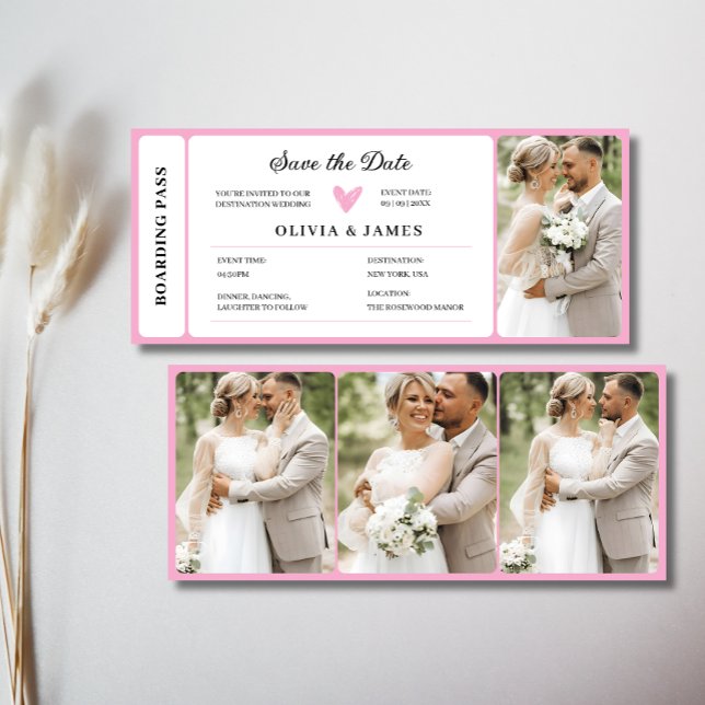 Carte d'embarquement de mariage à destination impr (Printable Destination Wedding Boarding Pass Invitation)