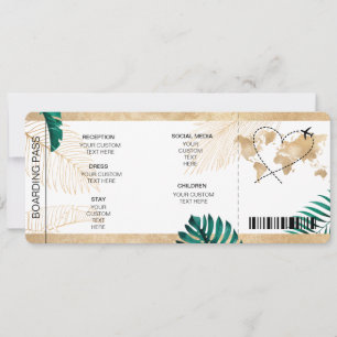 Carte d'embarquement de mariage de destination Dét