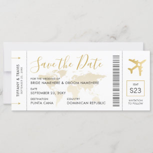 Carte d'embarquement de mariage de destination Enr