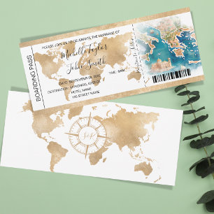 Carte d'embarquement de mariage de destination Grè