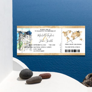 Carte d'embarquement de mariage de destination San