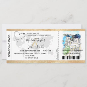 Carte d'embarquement de mariage de destination San