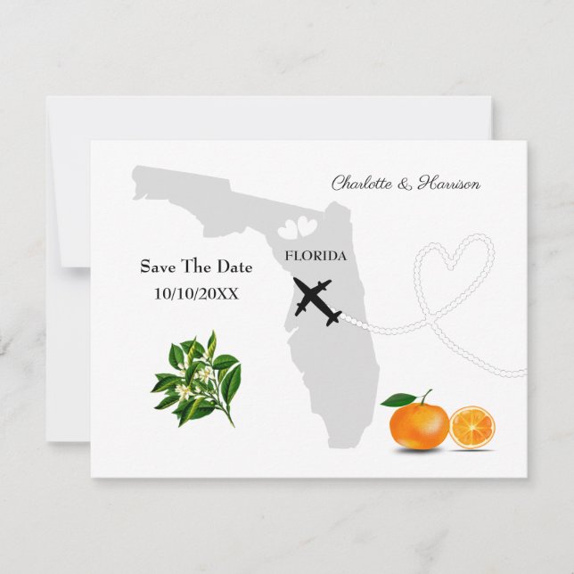 Carte d'embarquement de mariage Destination Florid (Devant)