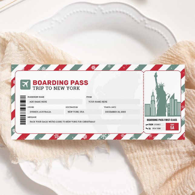 Carte d'embarquement de Noël à New York (Créateur téléchargé)