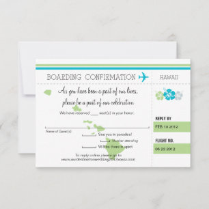 Carte d'embarquement de RSVP VERS Hawaï