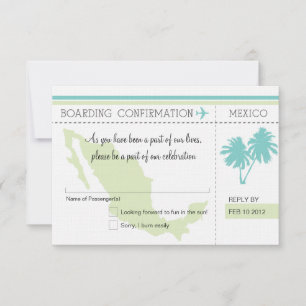 Carte d'embarquement de RSVP VERS le MEXIQUE