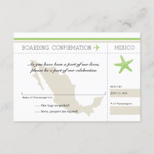 Carte d'embarquement de RSVP VERS le Mexique