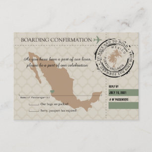 Carte d'embarquement de RSVP VERS le Mexique