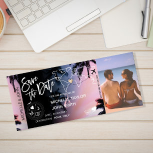 Carte d'embarquement de sauvegarde de date Palm Be