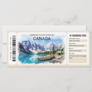 Carte d'embarquement de voyage au Canada modifiabl