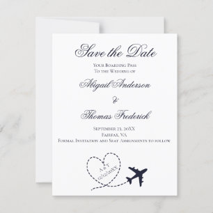 Carte d'embarquement Destination Avion Cœur Mariag