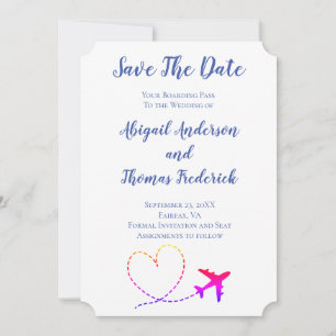 Carte d'embarquement Destination Avion Mariage de