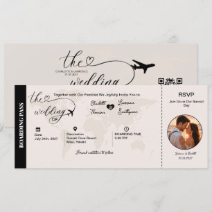 Carte d'embarquement Destination de mariage Compag