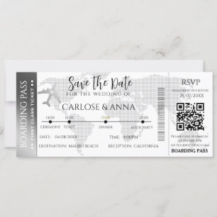 Carte d'embarquement Destination Mariage code QR g